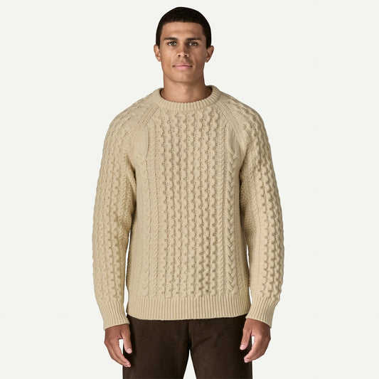 Recycled Wool-Blend Cable-Knit Crewneck Sweater - US 2254