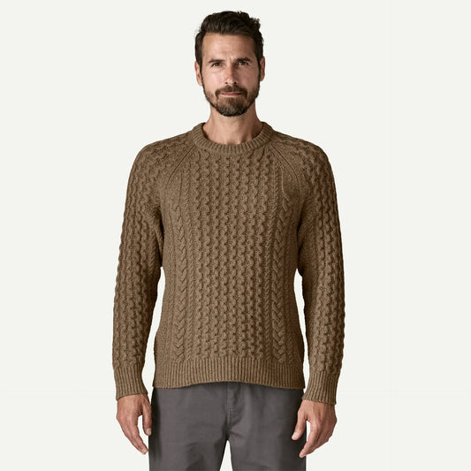 Recycled Wool-Blend Cable-Knit Crewneck Sweater - US 2606